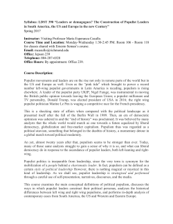 Syllabus: LDST 390 - Jepson School of Leadership Studies