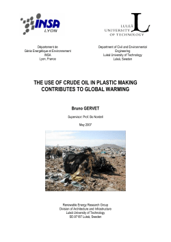 the use of crude oil in plastic making contributes to global