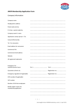 Applicationform ANVR membership
