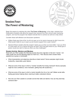 Session Four: The Power of Mentoring