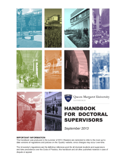 Handbook for Doctoral Supervisors.