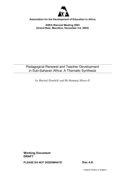 A Thematic Synthesis - Association for the Development of