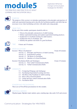 Adult Learning and Facilitation Skills