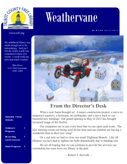 From the Director`s Desk - Talbot County Free Library