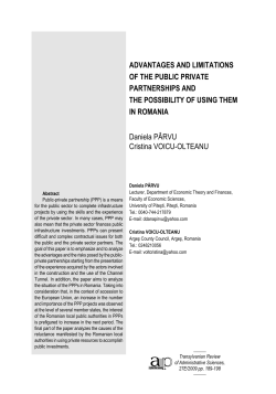 ADVANTAGES AND LIMITATIONS OF THE PUBLIC PRIVATE