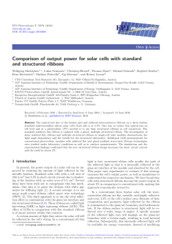 Comparison of output power for solar cells with