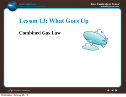 Lesson 13: What Goes Up Combined Gas Law