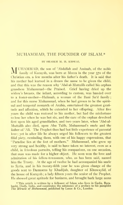 Muhammad, the Founder of Islam.