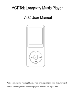 AGPTek Longevity Music Player A02 User Manual