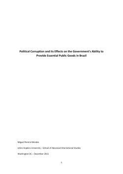 Political Corruption and its Effects on the Government`s Ability to
