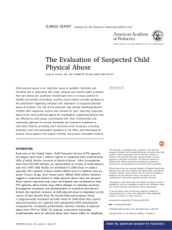 The Evaluation of Suspected Child Physical Abuse