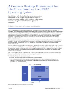 A Common Desktop Environment for Platforms Based on the UNIX