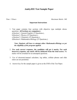 AmityJEE Test Sample Paper