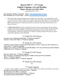 12th Grade English Language Arts and Reading Major