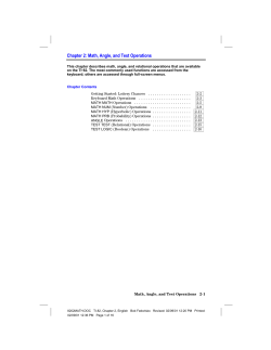 Chapter 2: Math, Angle, and Test Operations