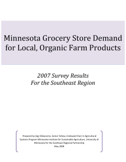 Southeast Region--Minnesota Grocery Store Demand for Local