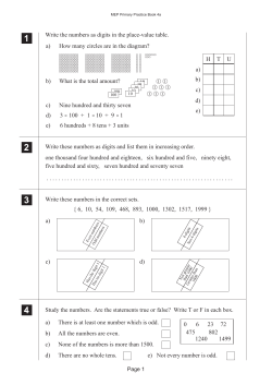 Write the numbers as digits in the place