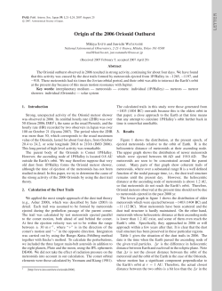 Origin of the 2006 Orionid Outburst