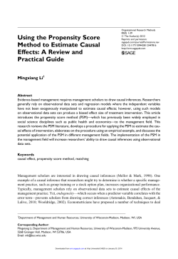 Using the Propensity Score Method to Estimate Causal Effects: A