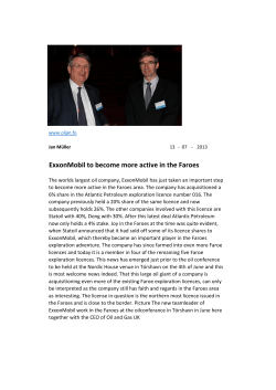 ExxonMobil to become more active in the Faroes