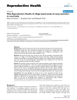 Male Reproductive Health: A village based study of camp attenders