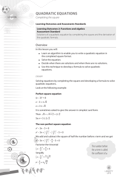 Quadratic Equations