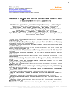 Presence of oxygen and aerobic communities - Archimer