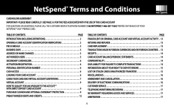 NetSpend&reg; Terms and Conditions