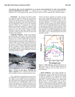 ANTARCTIC DRY VALLEY SEDIMENTS AS ANALOGS FOR