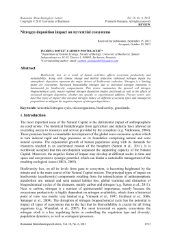 Nitrogen deposition impact on terrestrial ecosystems Abstract 1