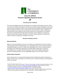 The Cost of Obesity - University of Vermont