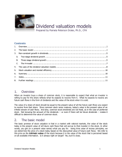 Dividend valuation models - James Madison University