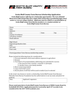 Scotts Bluff County Farm Bureau Scholarship Application