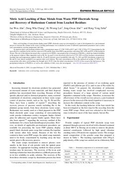 Nitric Acid Leaching of Base Metals from Waste PDP Electrode