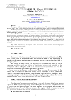 the development of human resources in organizations