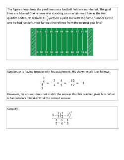 The figure shows how the yard lines on a football field are