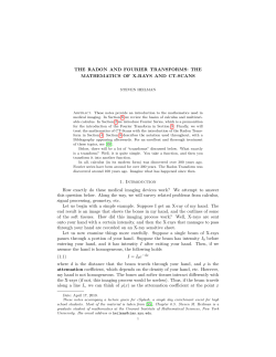 THE RADON AND FOURIER TRANSFORMS: THE MATHEMATICS