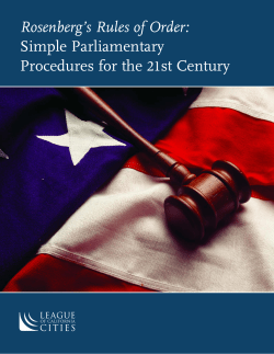 Rosenberg`s Rules of Order: Simple Parliamentary Procedures for