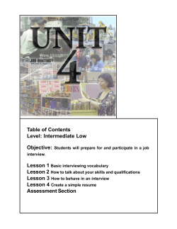 Unit 4 - Job Interview