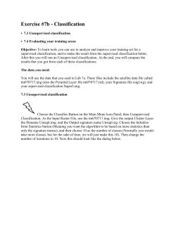 Exercise #7b - Classification