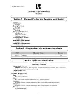 Material Safety Data Sheet Dextrose Section 1