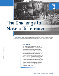 The Challenge to Make a Difference