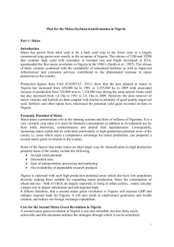 Plan for the Maize-Soybean Transformation in Nigeria
