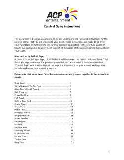 Carnival Game Instructions