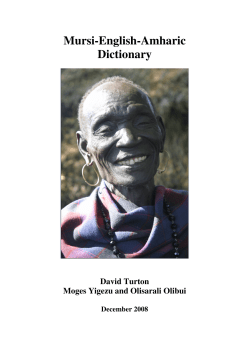 Mursi English Amharic Dictionary. Pdf