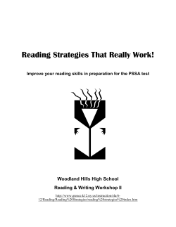 Reading Strategies Packet - Woodland Hills School District