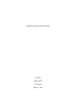 Chicago Style - Example Paper Footnotes