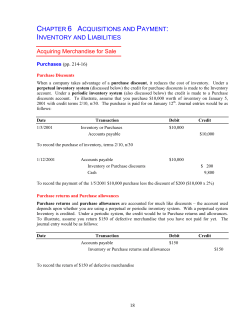 Acquiring Merchandise for Sale