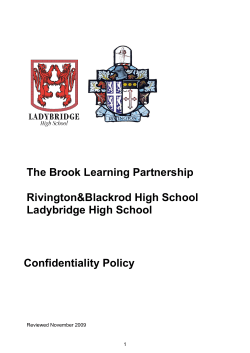 Draft Confidentiality Policy for schools