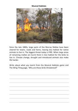 Musical Habitats Since the late 1800s, large parts of the Murray